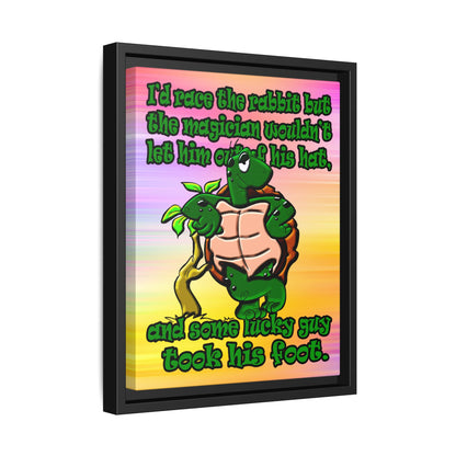 turtle race - framed canvas art (color blur)
