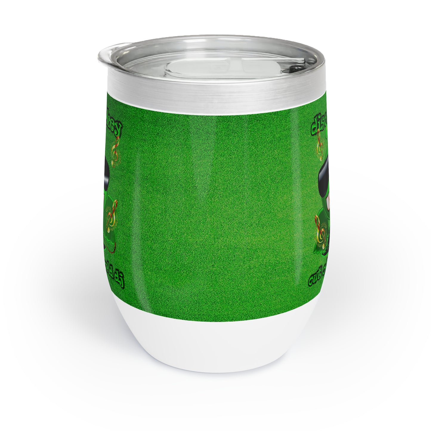 disc jockey - Chill Wine Tumbler (green turf)