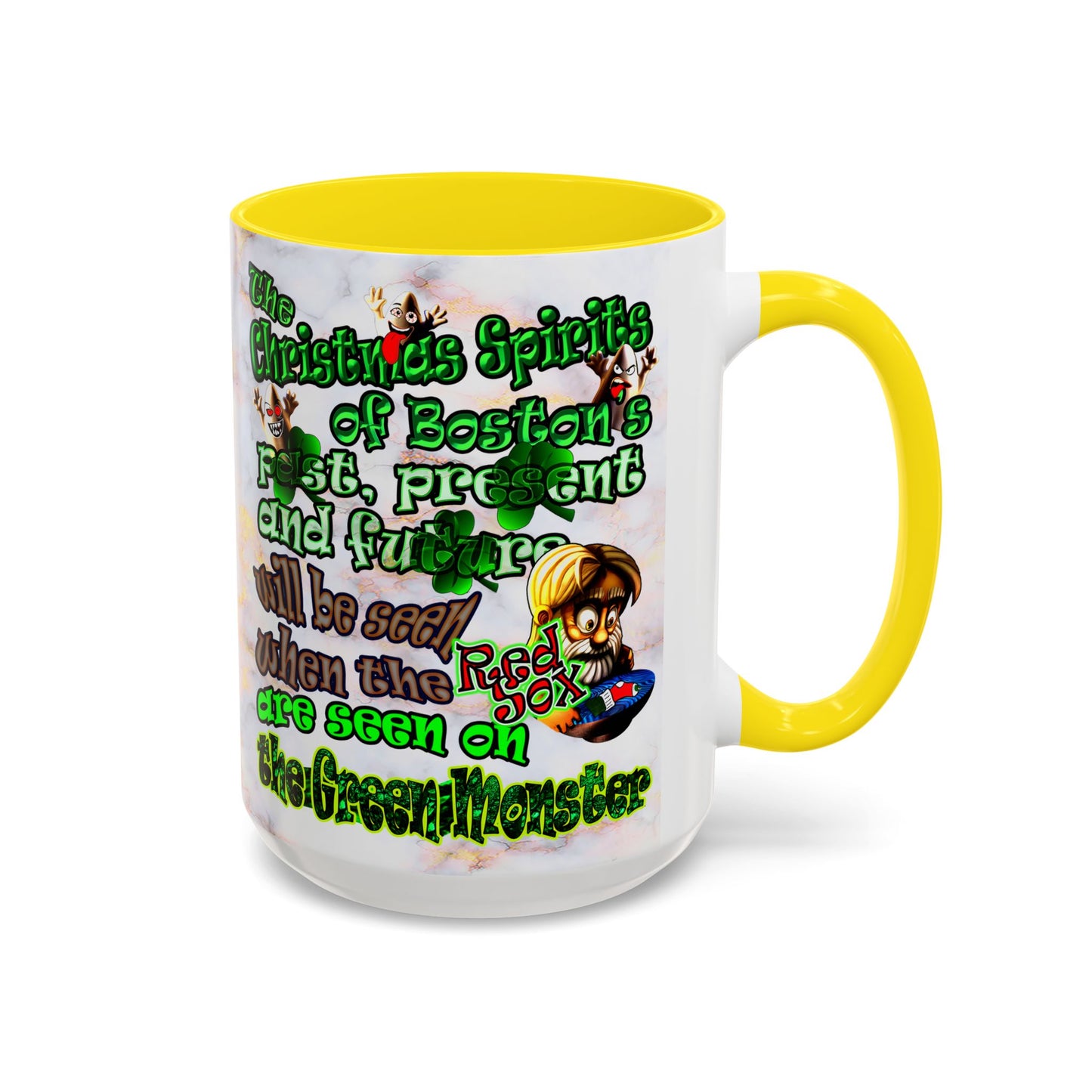 christmas spirits of boston - Accent Mug (white marble)