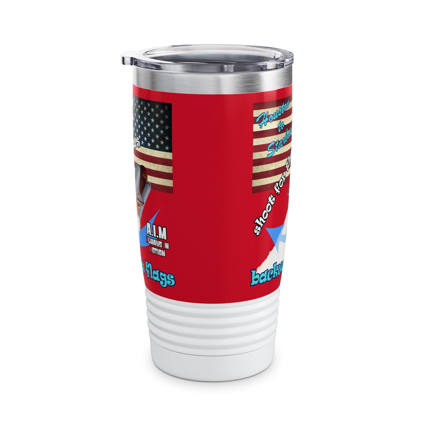 shoot for the stars - Ringneck Tumbler, 20oz (dark red)