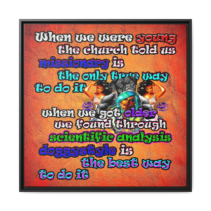 doggystyle - framed canvas art (burnt orange)