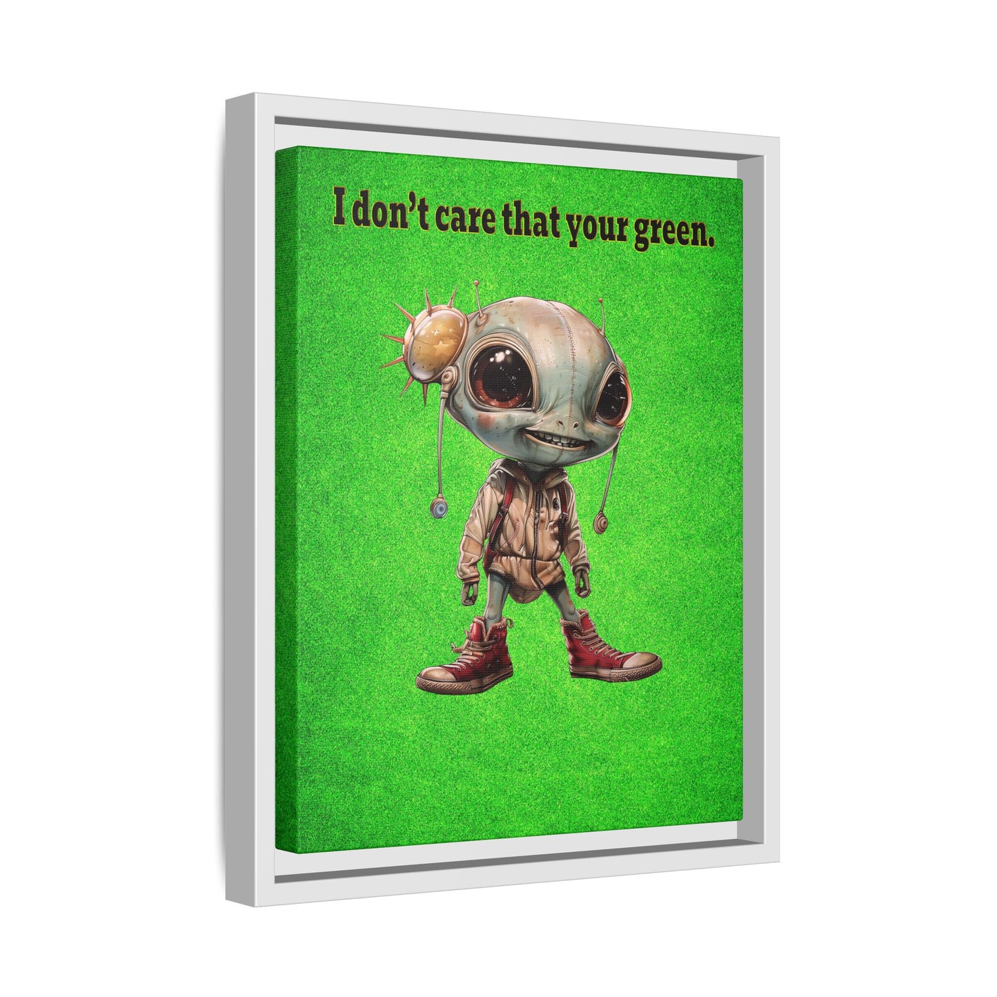 I don't care that your green - framed canvas art (green turf)