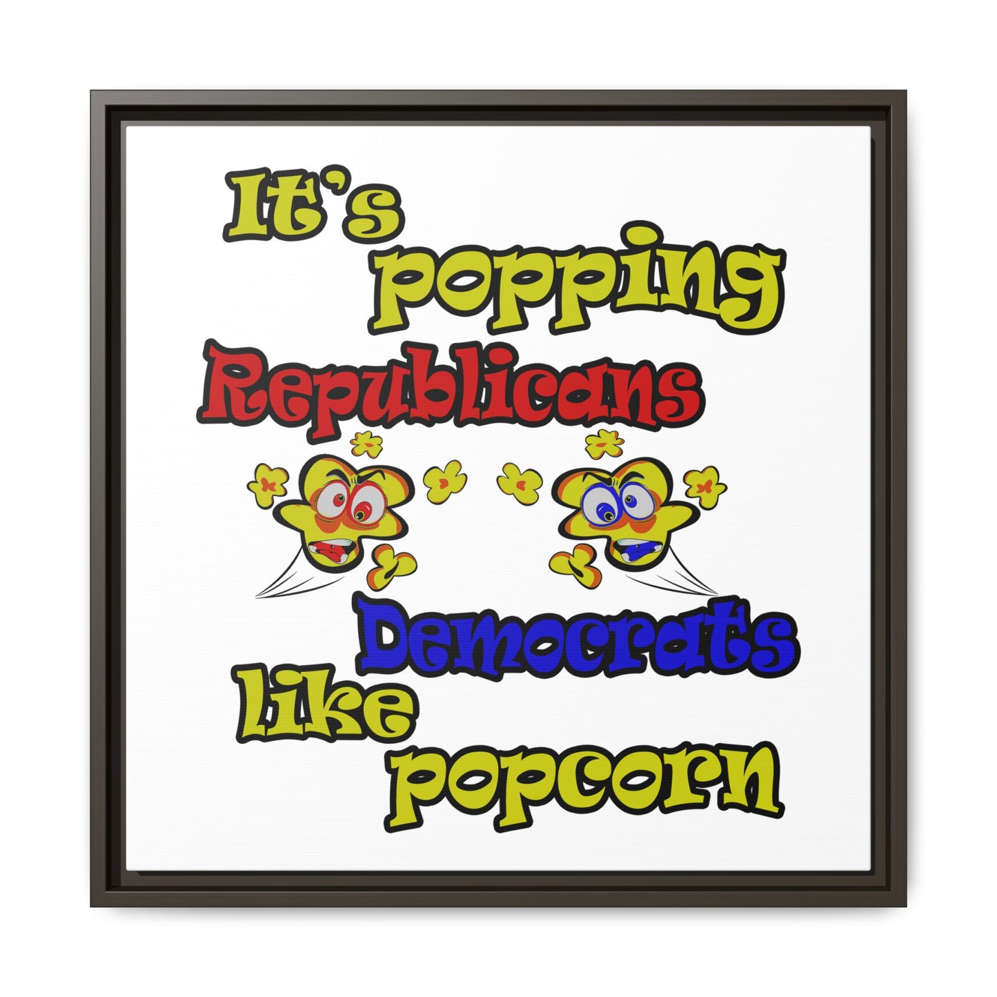popping like popcorn - framed canvas art (white)