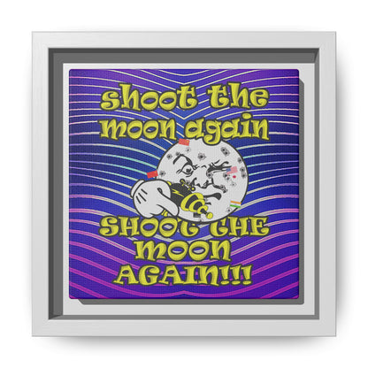 shoot the moon again - framed canvas art (purple wave)