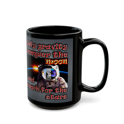 defy conquer reach - Black Mug (grey-light grey)