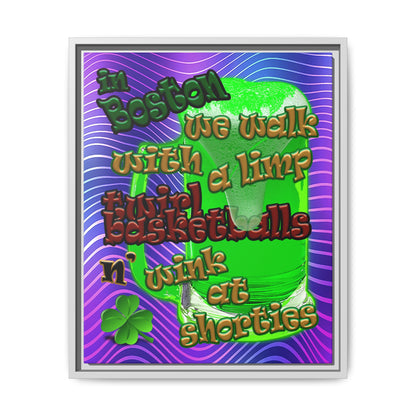 celtics logo - framed canvas art (purple wave)
