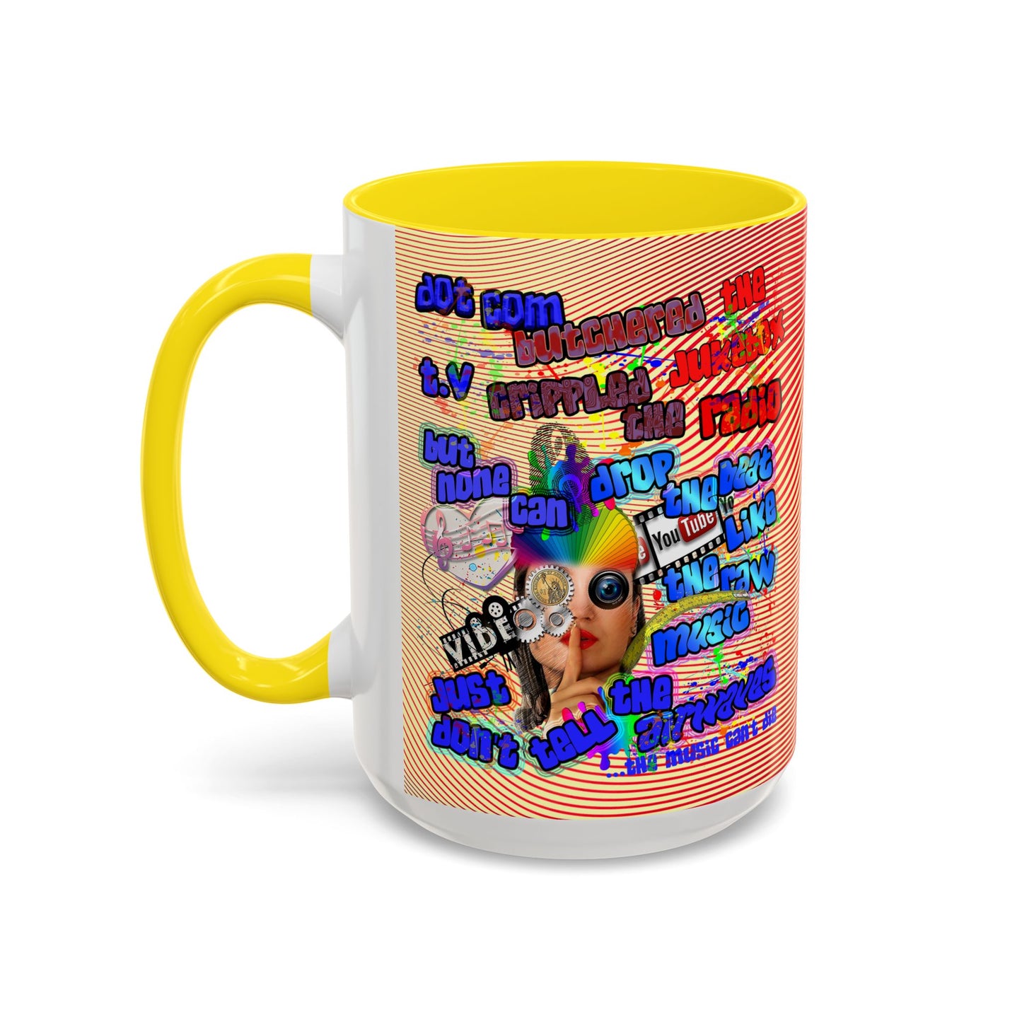 drop the beat - Accent Mug (yellow-orange wave)
