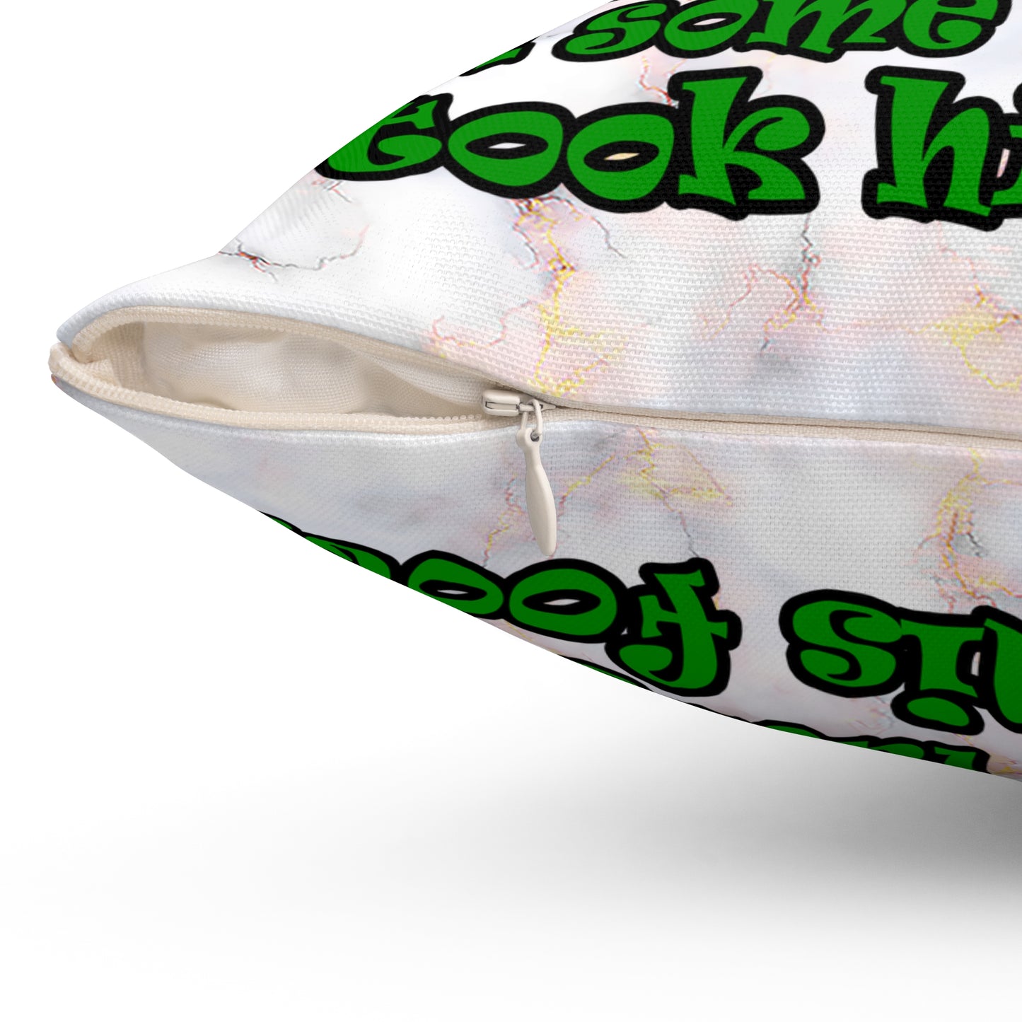 turtle race - Spun Polyester Square Pillow - (white marble)