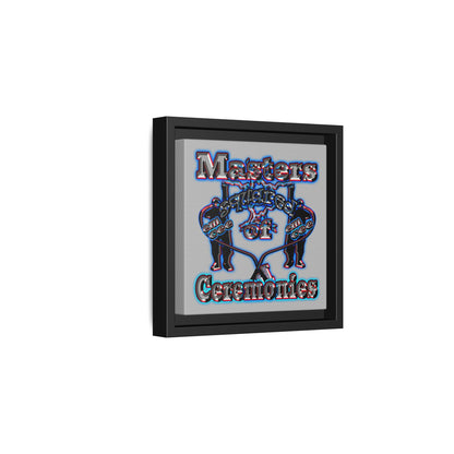 em cee squared - framed canvas art (light grey)