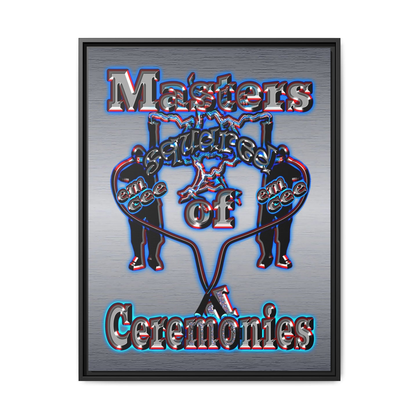 em cee squared - framed canvas art (brushed nickel)