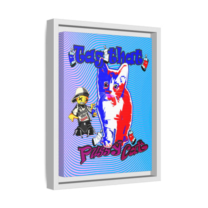 tag that - framed canvas art (light blue-purple wave)