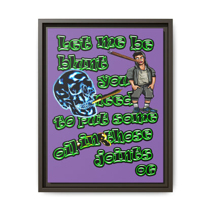 og - framed canvas art (light purple)