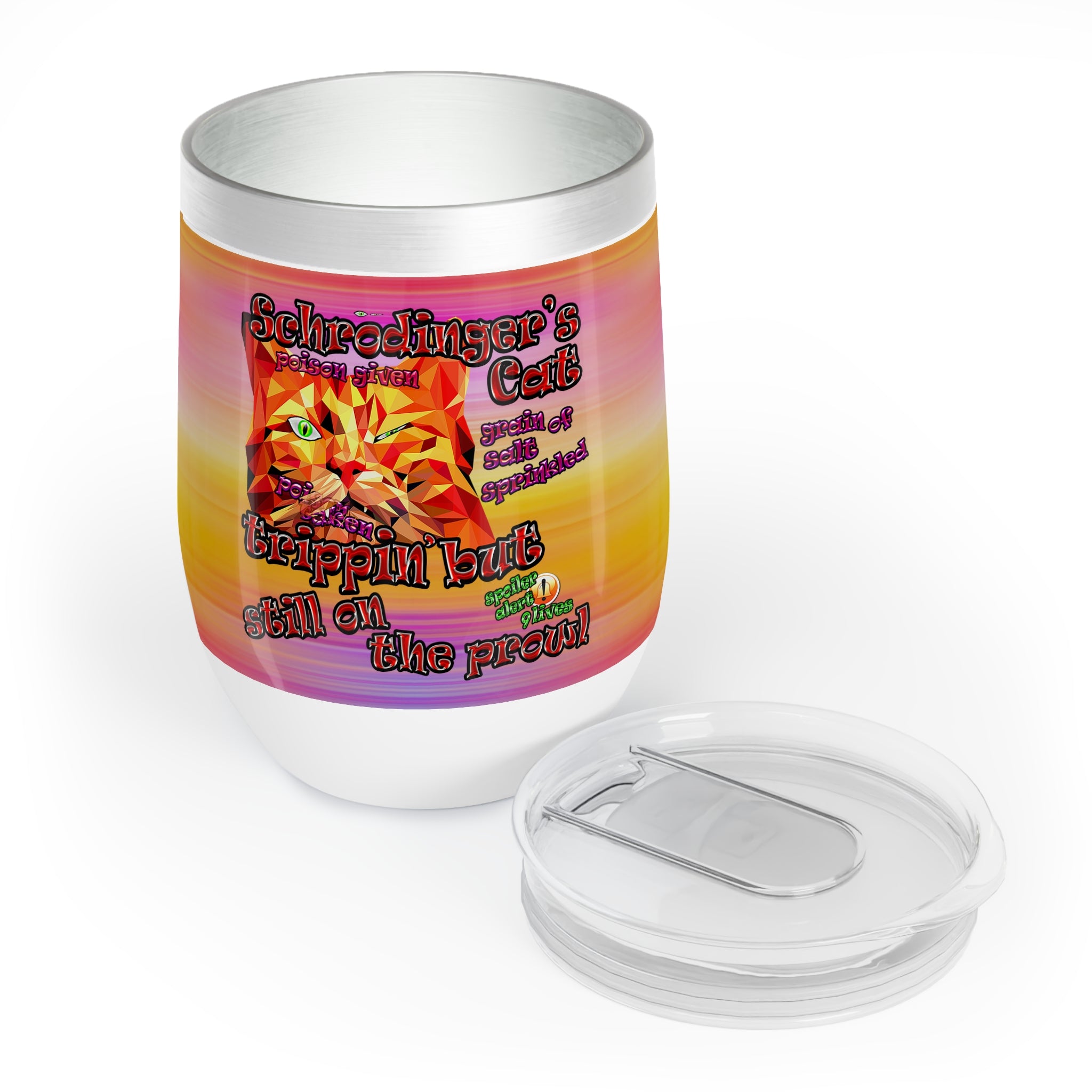 schrodinger's cat - Chill Wine Tumbler (color blur)
