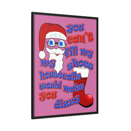 santa's shoes - framed canvas art (light pink)