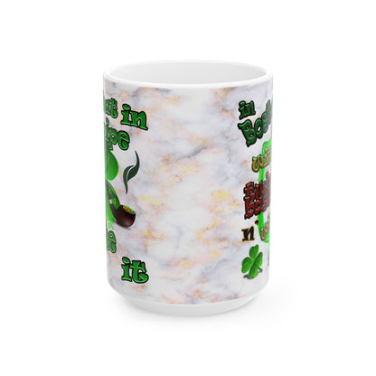 celtics logo - White Mug (white marble)