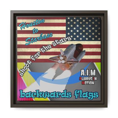 shoot for the stars - framed canvas art (rainbow split)