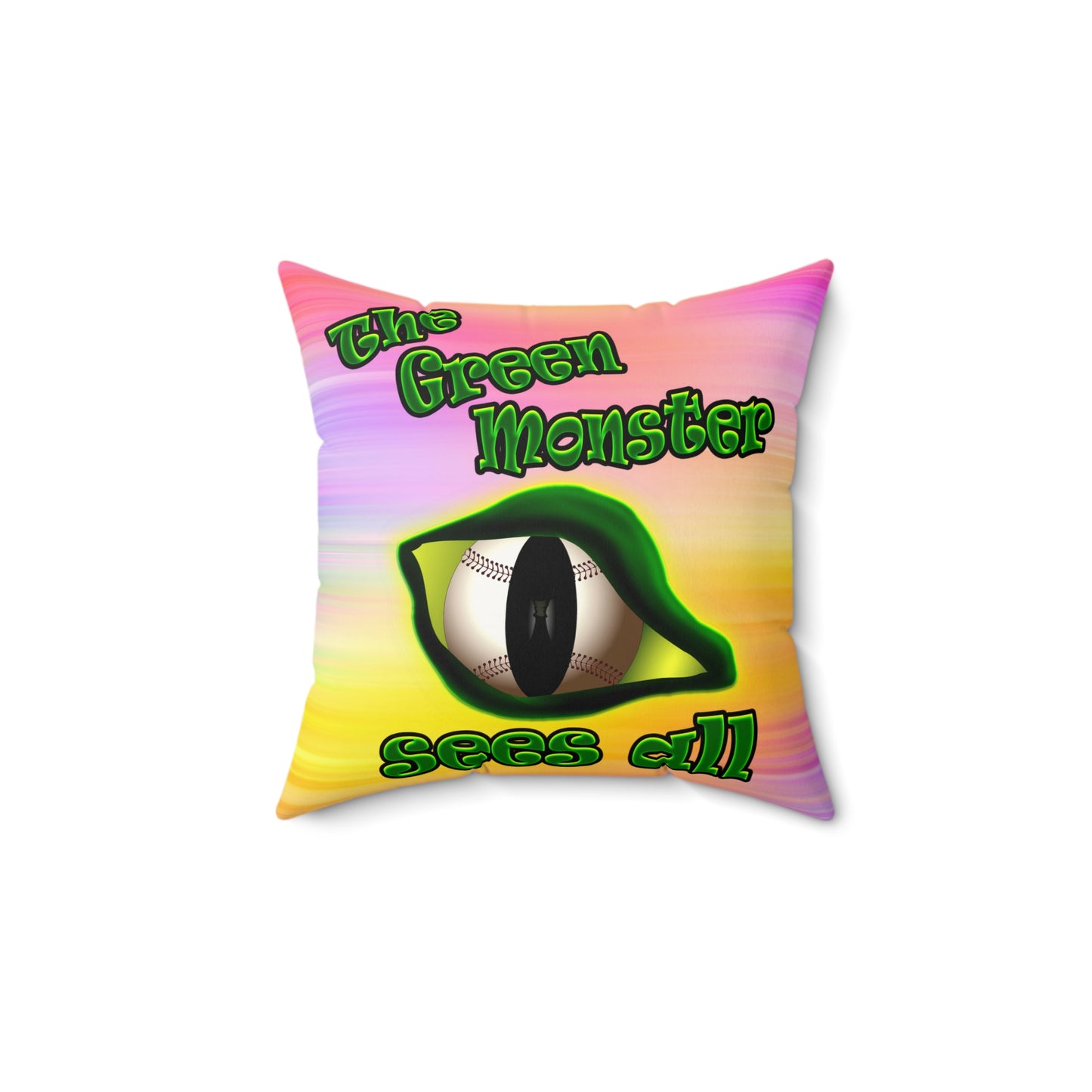 green monster - Faux Suede Square Pillow - (color blur)