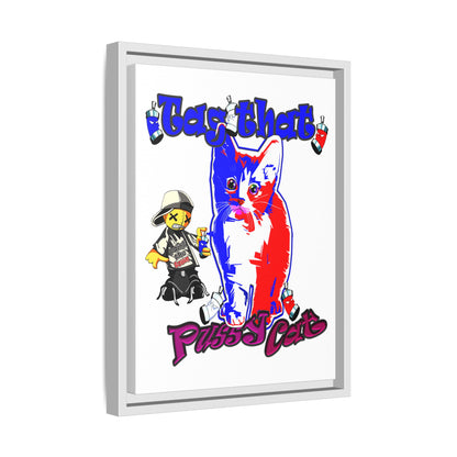 tag that - framed canvas art (white)
