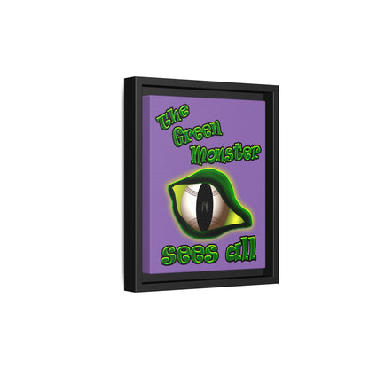 green monster - framed canvas art (light purple)