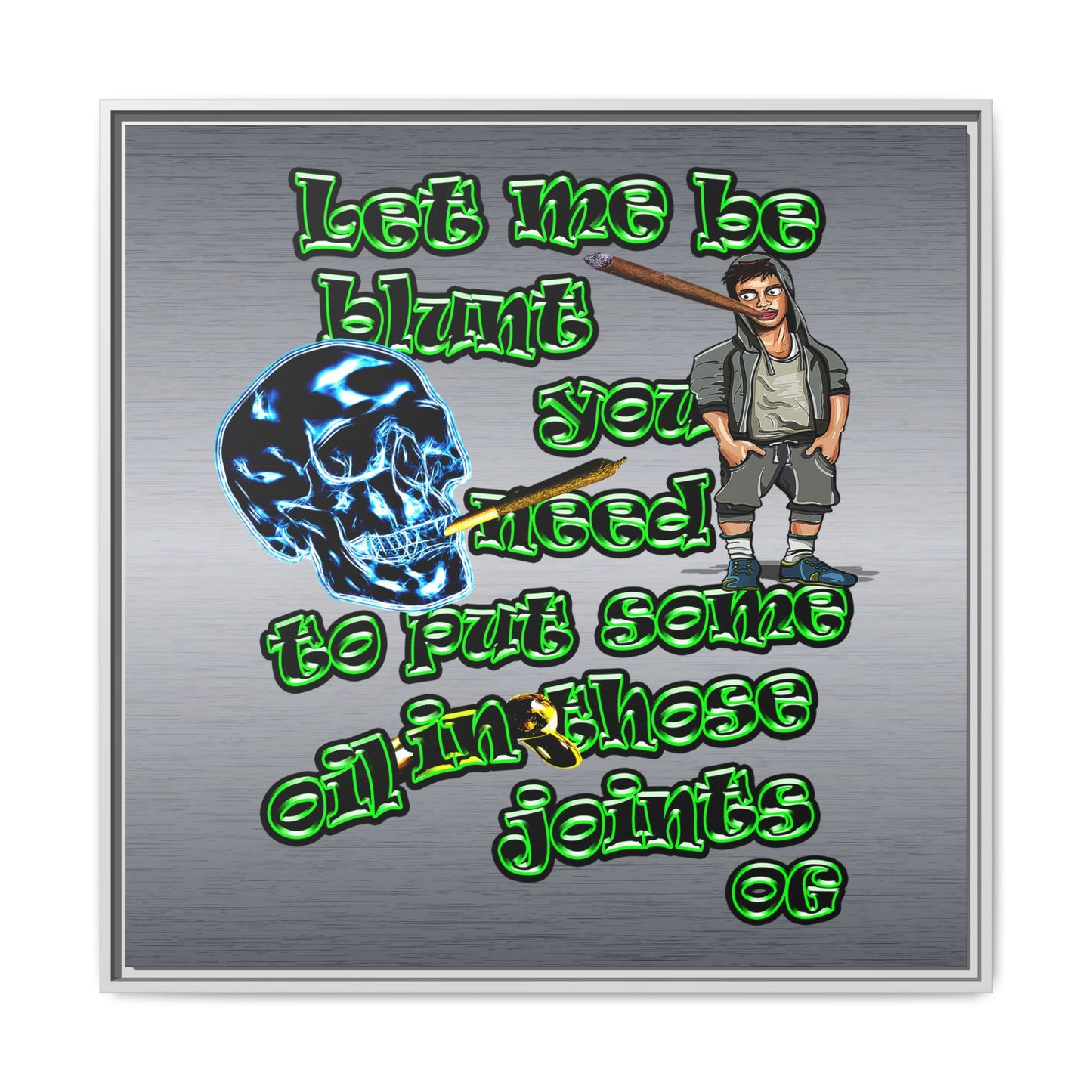 og - framed canvas art (brushed nickel)