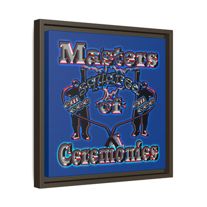 em cee squared - framed canvas art (dark blue)