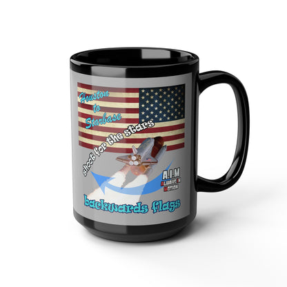 shoot for the stars - Black Mug (light grey)