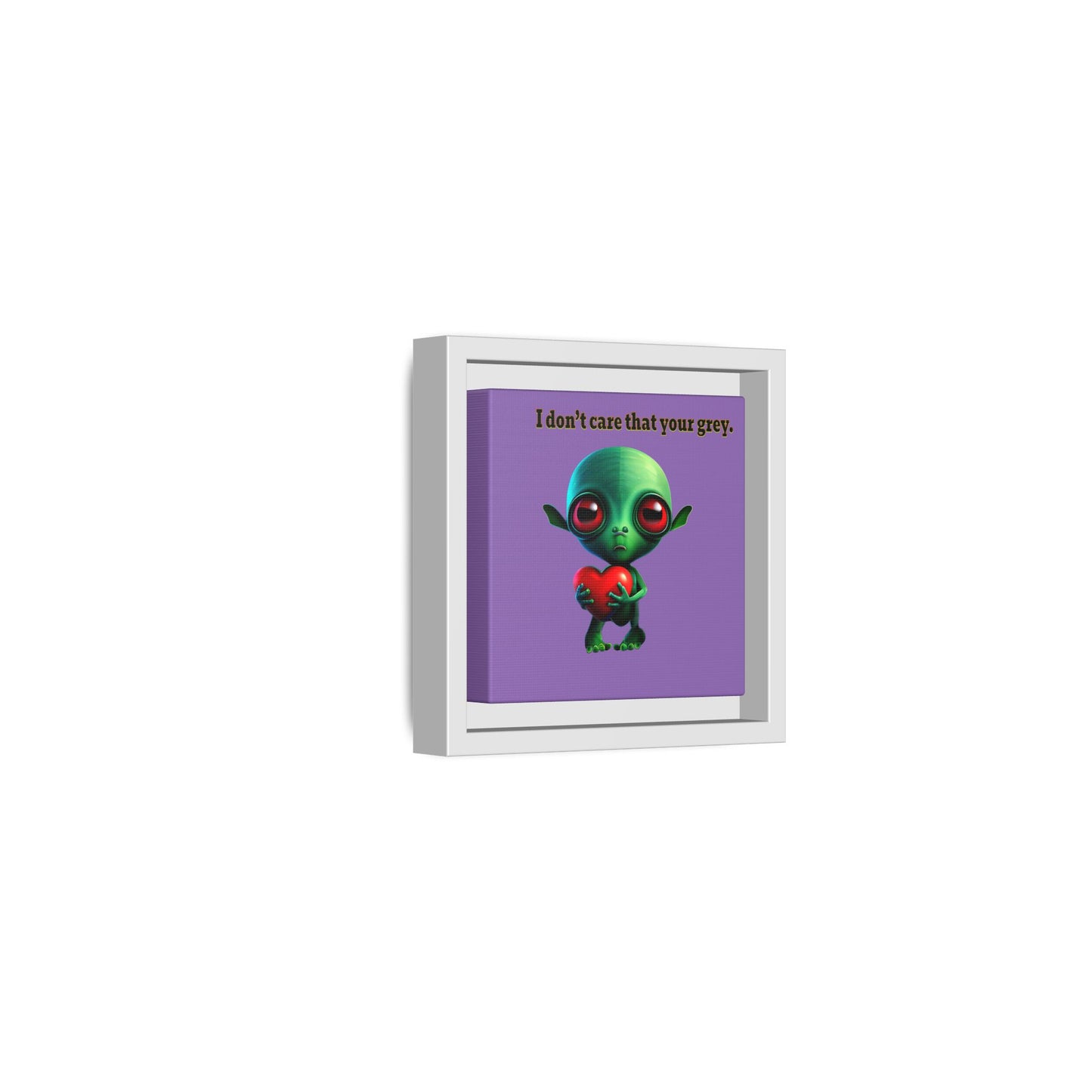 I don't care that your grey - framed canvas art (light purple)