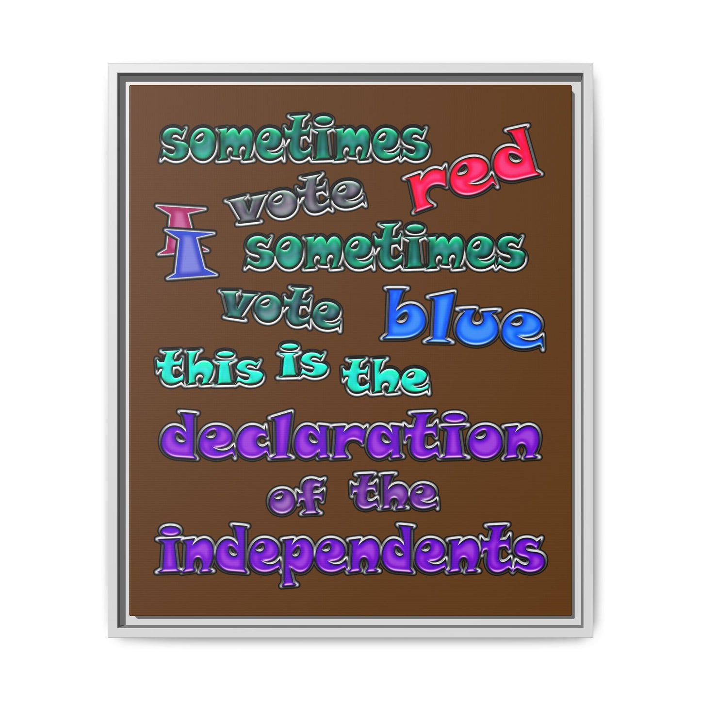 declaration of the independents - framed canvas art (brown)