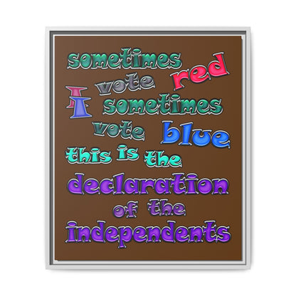 declaration of the independents - framed canvas art (brown)