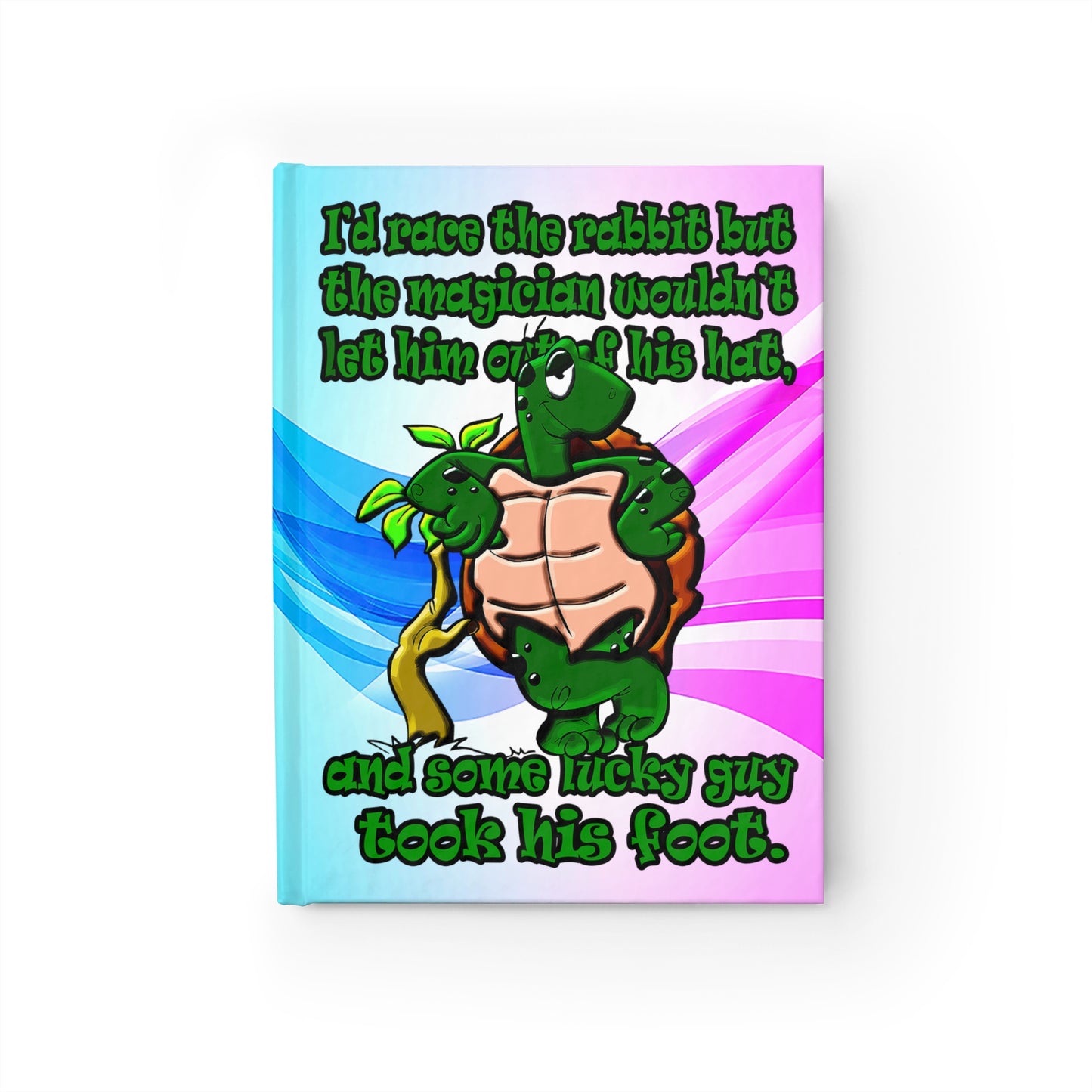 turtle race - journal-blank (light blue-pink wave)