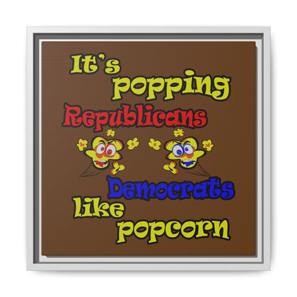 popping like popcorn - framed canvas art (brown)