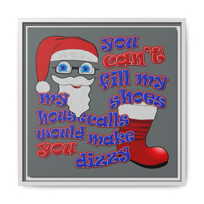 santa's shoes - framed canvas art (dark grey)