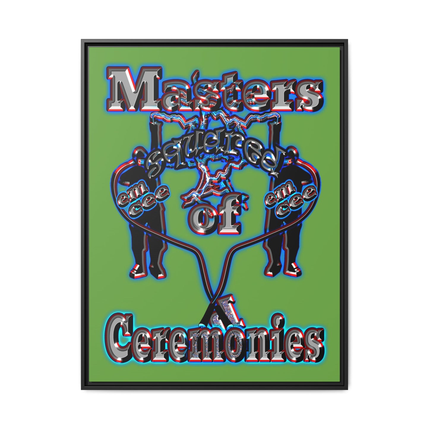 em cee squared - framed canvas art (green)