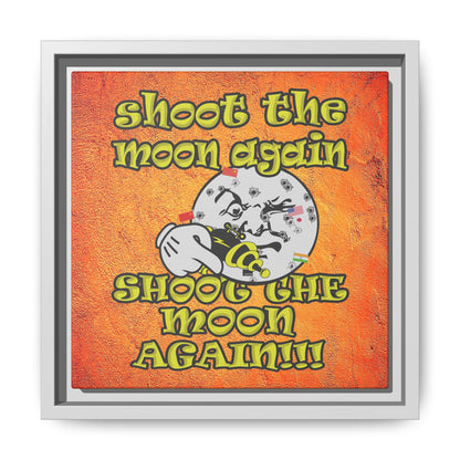 shoot the moon again - framed canvas art (burnt orange)