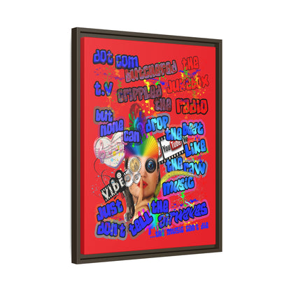 drop the beat - framed canvas art (red)