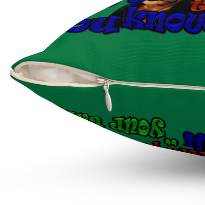 high noon - Spun Polyester Square Pillow - (dark green)