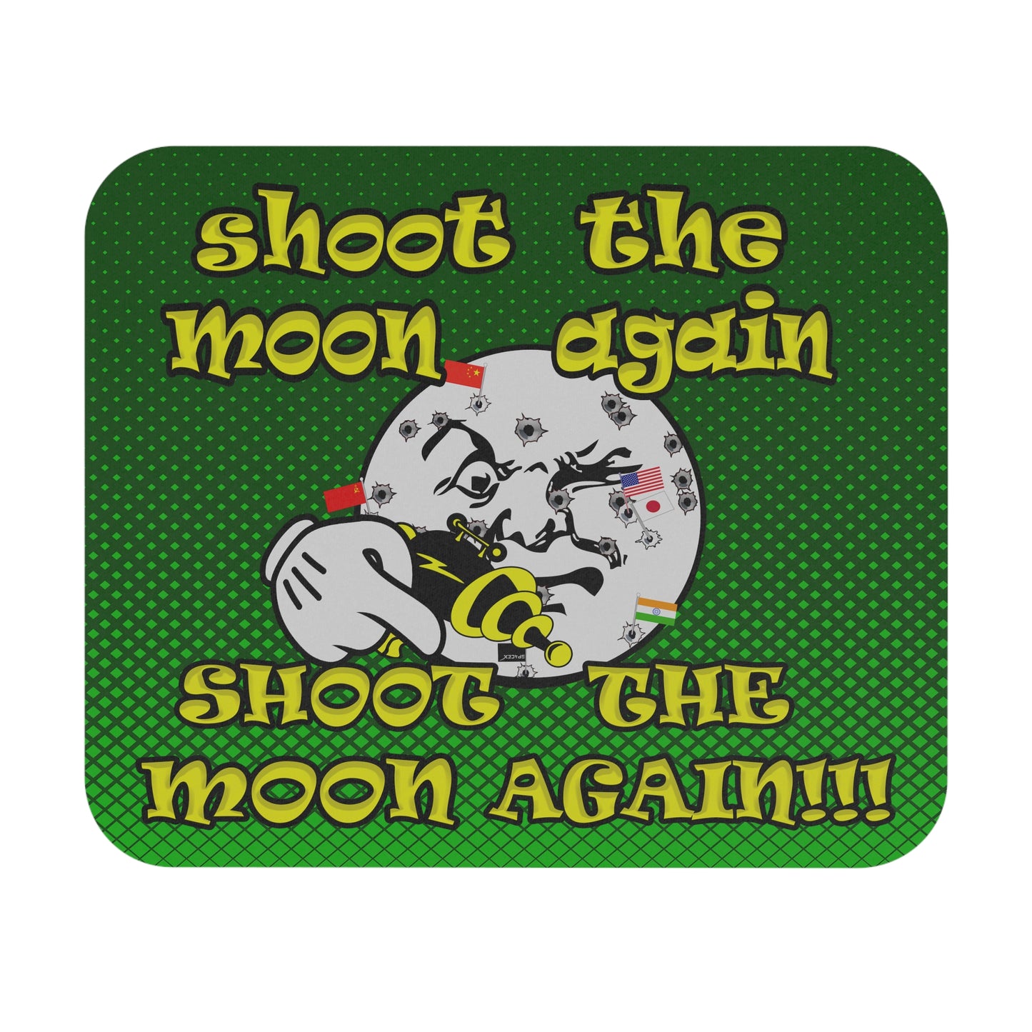 shoot the moon again - Mouse Pad (Rectangle) (logo green)