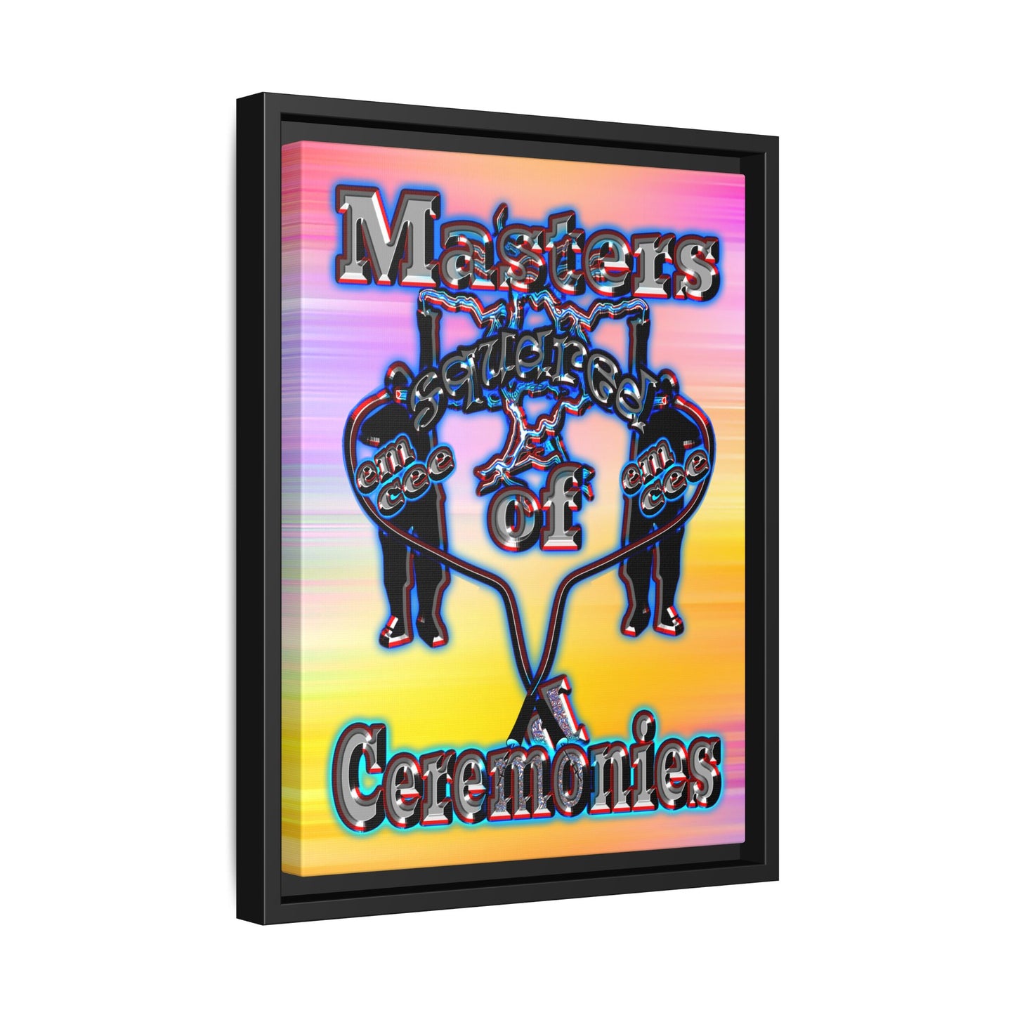 em cee squared - framed canvas art (color blur)