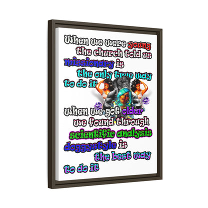 doggystyle - framed canvas art (white)
