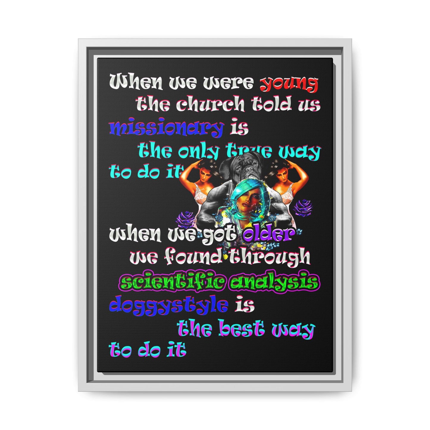 doggystyle - framed canvas art (black)