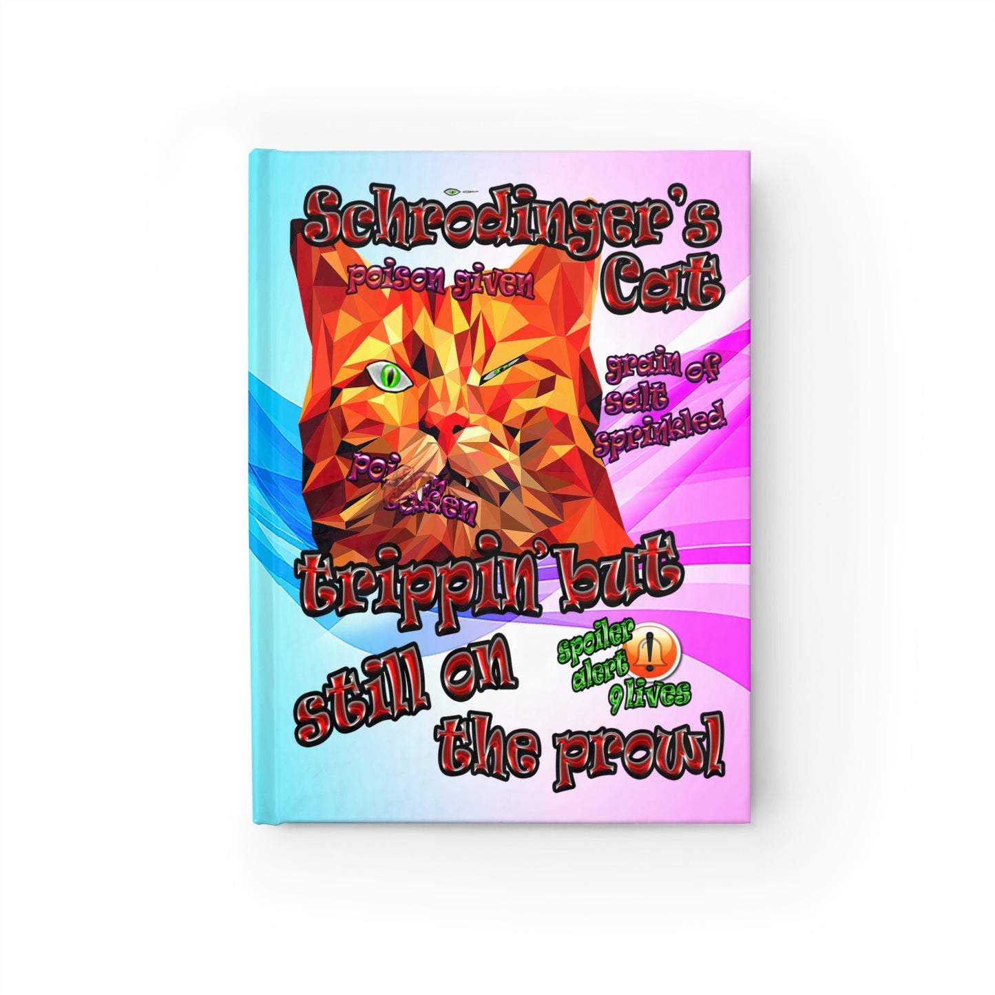 schrodinger's cat - journal-lined (light blue-pink wave)