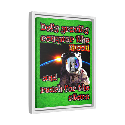 defy conquer reach - framed canvas art (green turf)