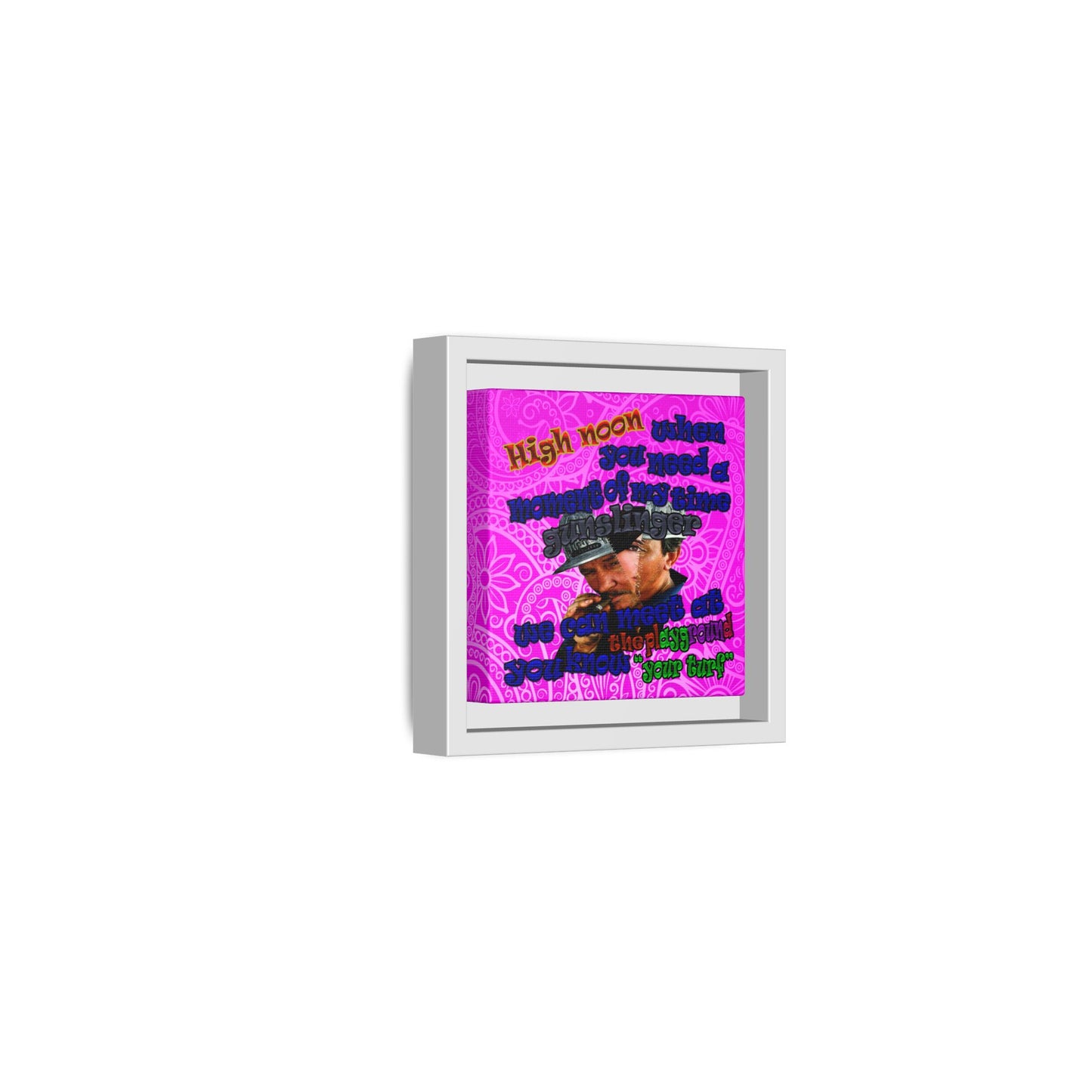 high noon - framed canvas art (pink swirl)