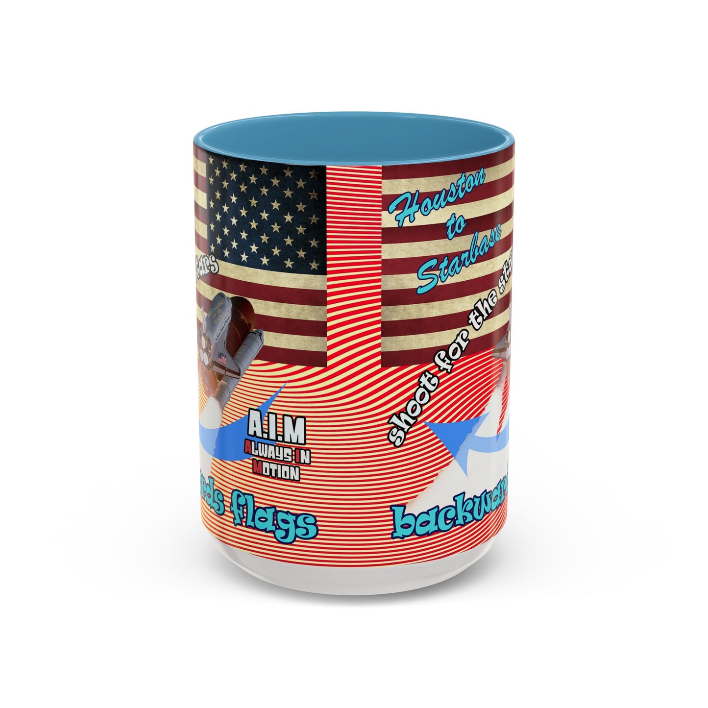 shoot for the stars - Accent Mug (yellow-orange wave)
