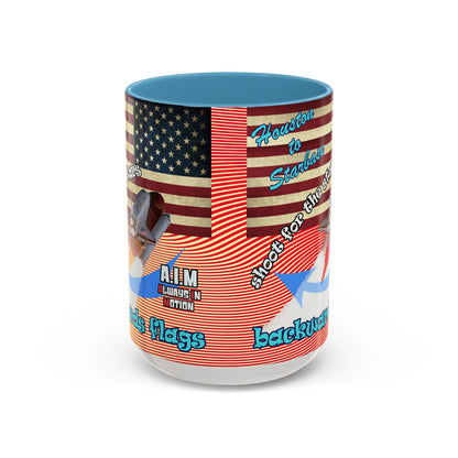 shoot for the stars - Accent Mug (yellow-orange wave)