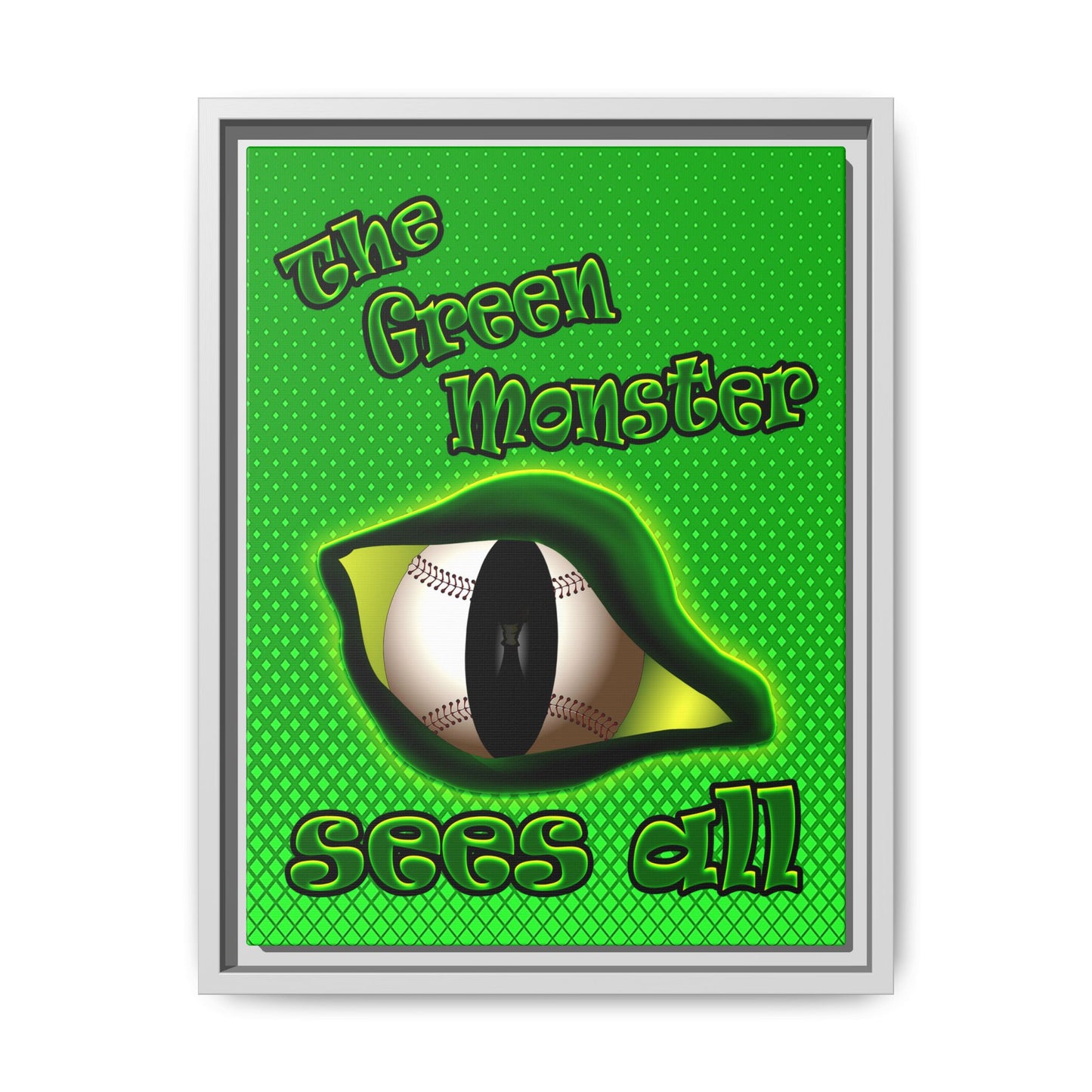 green monster - framed canvas art (logo green)
