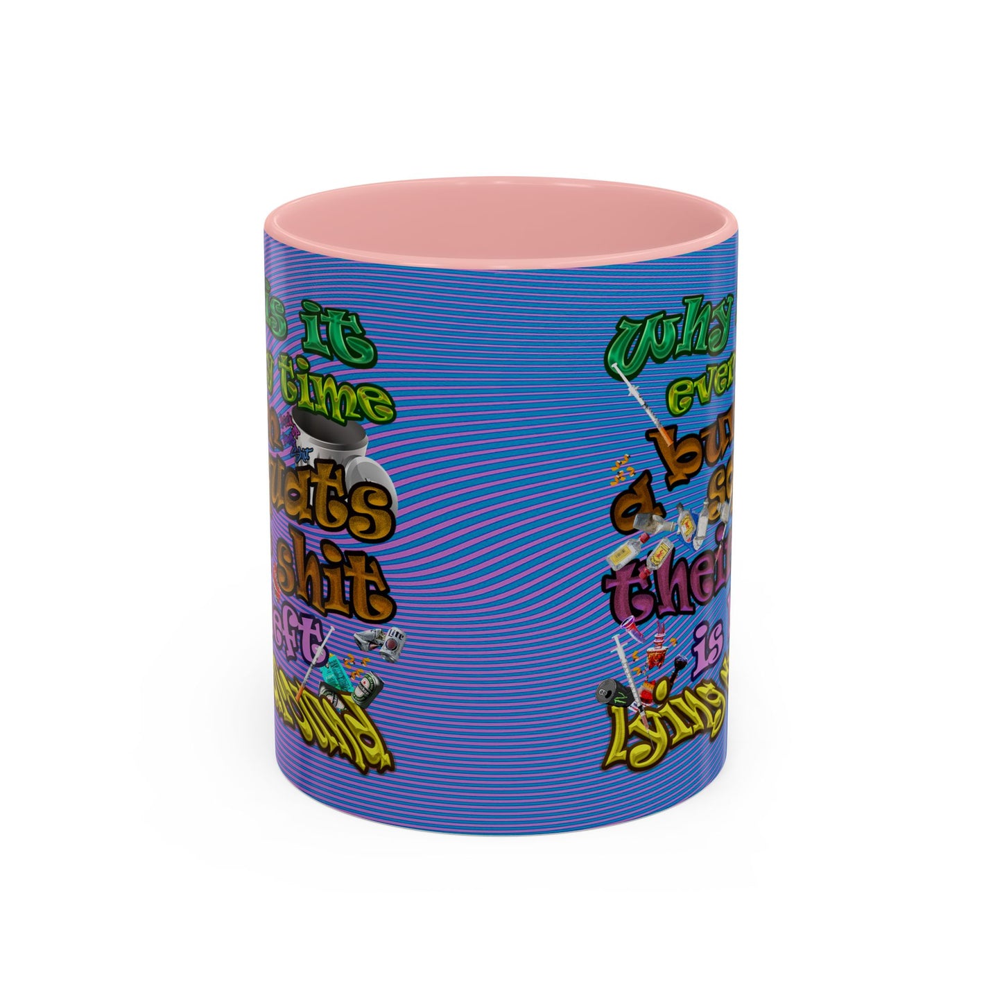 the bum's shit - Accent Mug (light blue-purple wave)