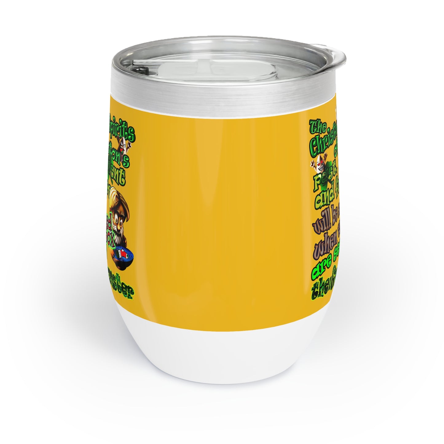christmas spirits of boston - Chill Wine Tumbler (yellow)