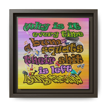 the bum's shit - framed canvas art (color blur)