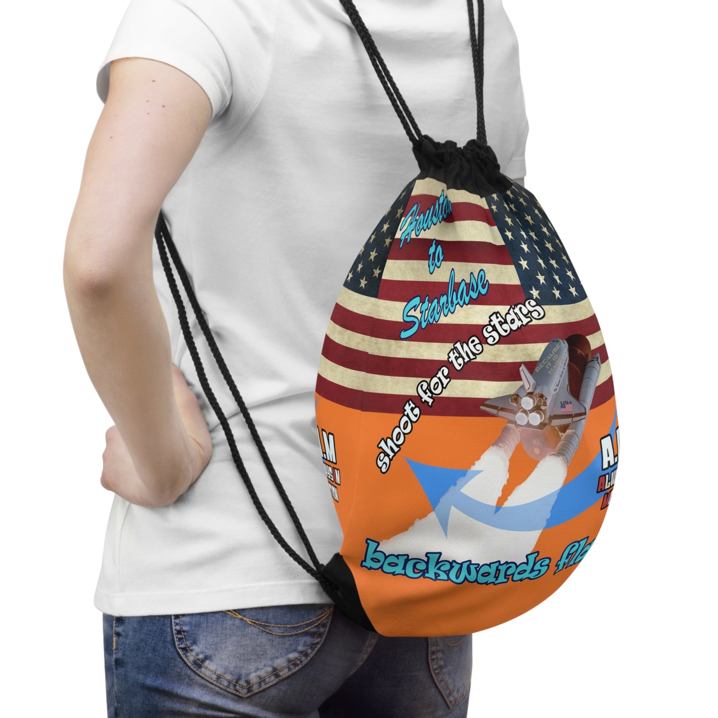 shoot for the stars - Drawstring Bag (crusta)
